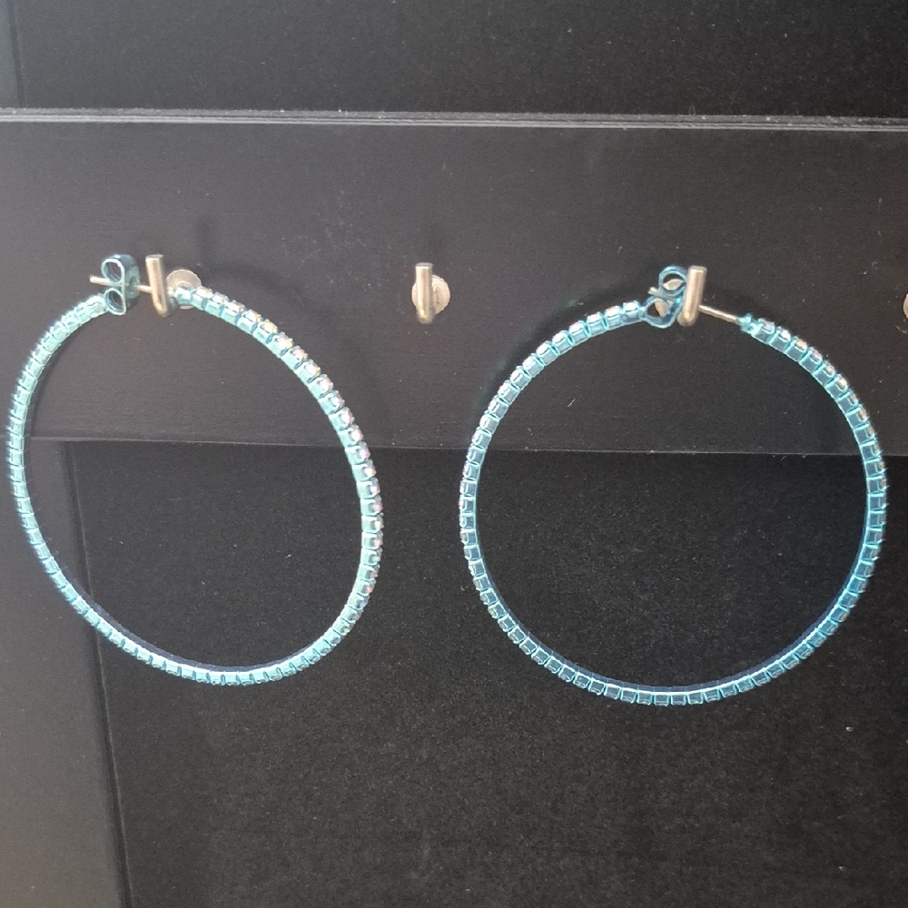 Elegant Blue Hoop Earrings